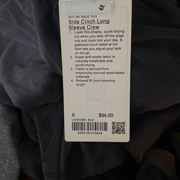 Side clench long sleeve crew. - Picture 2 of 2